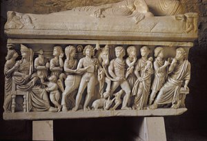 Hippolytus og Phaedra, detalje fra siden af en sarkofag