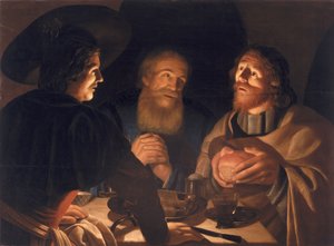 Aftensmad i Emmaus af Cryn Hendricksz Volmaryn