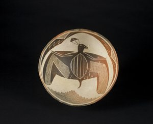 Skål med malede motiver, ca. 1060-1110 (keramik med pigment) af Culture Mimbres