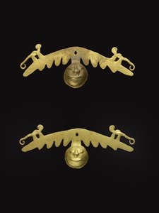 Par ørepynt, 600-1600 e.Kr. (guld) af Culture Nariño