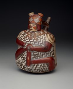 Fartøj, der forestiller en såret kriger, tidlig mellemperiode, Nazca fase 7, ca. 500-600 (keramik)