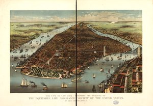 Byen New York. af Currier and Ives Equitable Life Assurance Society Of The United States