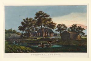 Eventide - oktober/ The Village Inn af Currier and Ives