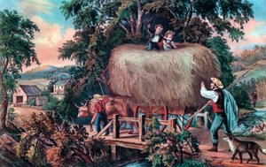 Haying Time, The Last Last, 1868. af Currier and Ives