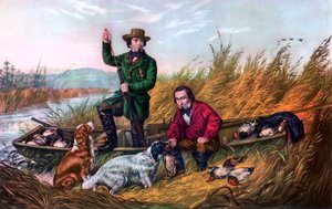 Vildandsskydning, 1854. af Currier and Ives