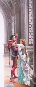 Vil du gå bort? Det er endnu ikke ny dag.", illustration fra "Romeo og Julie", af Curtazzo Curtazzo