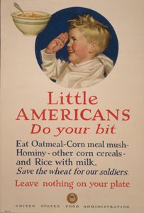 Små amerikanere, gør din del. Gem hveden til vores soldater - Efterlad intet på din tallerken af Cushman Parker