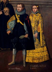 Martín de Loyolas ægteskab med Doña Beatriz Ñusta og Don Juan Borjas ægteskab med Lorenza Ñusta (Enríquez y Loyola). af Cuzco School