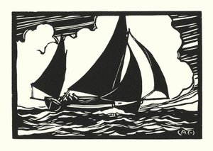 Fiskerbåde og pramme: Falmouth Quay Punt (træsnit)