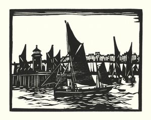 Fiskerbåde og pramme: Ramsgate Trawlers (træsnit)