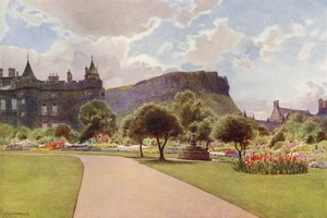 The North Garden, Holyrood Palace (farve litho) af Cyril Ward