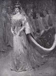 Dronning Alexandra forlader Westminster Abbey, London, efter hendes og kong Edward VII