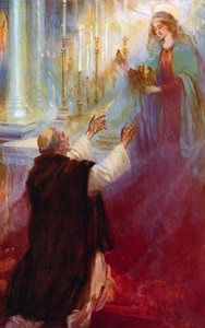 Legenden om kroningsolien og ampullen, Jomfruen, der viser sig for Thomas A Becket af Cyrus Cuneo