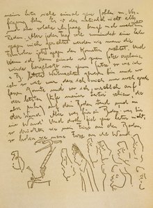 Manuskript af Franz Kafka, ca. 1910 (blæk på papir)