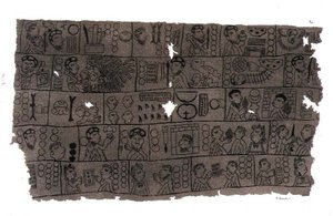 Kristen kalender i hieroglyfisk aztekisk stil (litho) af D.K. (after) Bonatti