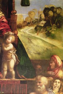 Detalje af polyptykon, der viser højre baggrund af D. and Garofalo Dossi