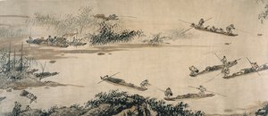 Fiskere på en Autumn River, Ming-dynastiet, 1400-tallet.