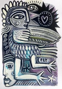 Abstrakt flyvende figur af Daia Kusto