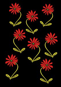 Tusindfryd gentager sort baggrund (digital) af Daisy de Villeneuve