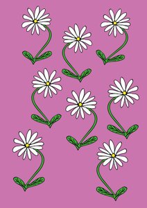 Tusindfryd gentager lyserød baggrund (digital) af Daisy de Villeneuve