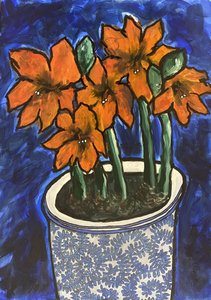 Levende orange blomster af Dale Hefer & Family