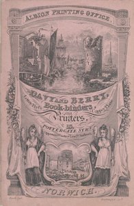 Handelskort for Davy og Berry, Bogbinder og Printer, 1800-tallet. af Dallinger