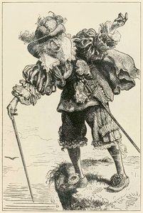 Ateist griner af kristen og håbefuld fra The Pilgrims Progress From This World, To That What Is To Come af John Bunyan (1628-1688) illustration af Thomas Dalziel (1823-1906)