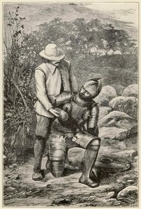 Christian and Faithful slutter sig til selskabet fra The Pilgrims Progress From This World, To That Who Is To Come af John Bunyan (1628-1688) illustration af Thomas Dalziel (1823-1906) Faithful hjælper fremdriften