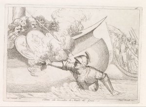 Hector sætter ild til græske skibe Ettore che incendia le Navi de Greci (titel på objekt)