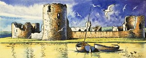 Flint Castle med udsigt over floden Dee af Dan Escott