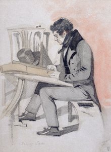 Henry Sass, ca. 1830 (sort kridt, akvarel og pen og blæk på papir) af Daniel Maclise