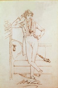 Portræt af Benjamin Disraeli, britisk politiker og grundlægger af det konservative parti af Daniel Maclise