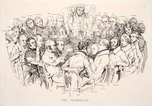 The Fraserians, pub. 1835 (gravering) af Daniel Maclise