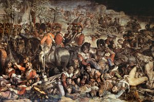 The Meeting of Wellington and Blucher after Waterloo (vægmaleri) (detaljer fra 200144) af Daniel Maclise