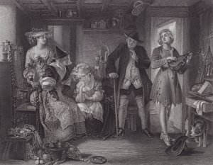 En scene fra "Midas" (gravering) af Daniel (after) Maclise