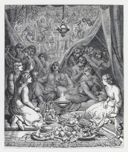 Illustration til Tennysons digt, The Princess (gravering) af Daniel (after) Maclise