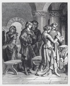 Illustration til Tennysons digt, The Princess (gravering) af Daniel (after) Maclise
