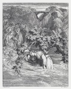 Illustration til Tennysons digt, The Princess (gravering) af Daniel (after) Maclise