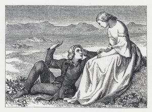 Illustration til Tennysons digt, The Princess (gravering) af Daniel (after) Maclise