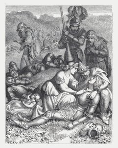 Illustration til Tennysons digt, The Princess (gravering) af Daniel (after) Maclise