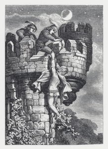 Illustration til Tennysons digt, The Princess (gravering) af Daniel (after) Maclise