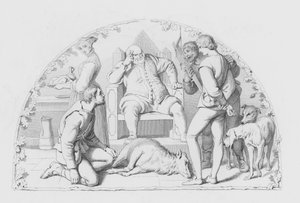Shakespeare, Retfærdigheden (gravering) af Daniel (after) Maclise