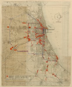 Plan for Chicago, Chicago, Illinois, Railroad Circuits Diagram, 1909.