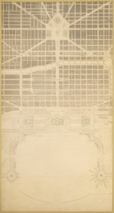 Plade 129 fra planen for Chicago, 1909: Chicago. Forretningscentret i byen inden for ...