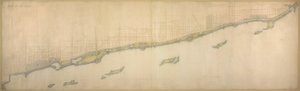 Plade 50 B fra Plan of Chicago 1909: Lake Shore fra Chicago Avenue mod syd til Wilmette... af Daniel Burnham