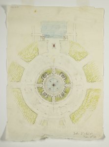 Potomac Round Point, Washington D.C., Circular Pool Plan Skitse, 1909. af Daniel Burnham
