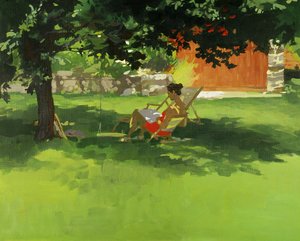 Læser (akryl på lærred)