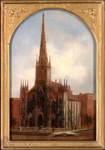 St. Pauls Universalist Church før branden i 1871, c.1872 af Daniel Folger Bigelow