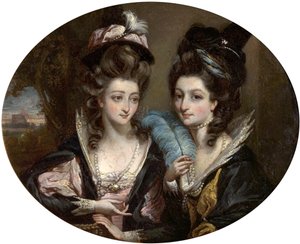 Mrs Gwynne og Mrs Bunbury som de glade koner i Windsor, ca. 1779