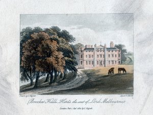 Brocket Hall, Herts, sæde for Lord Melbourne, 1817.